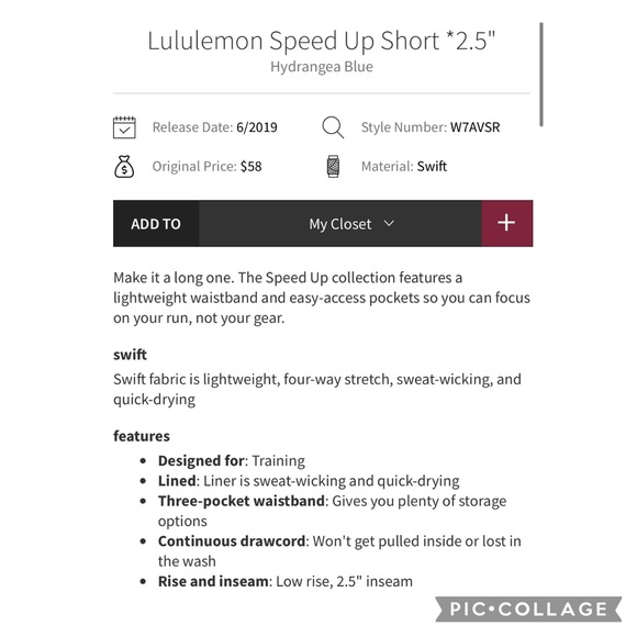 Lululemon Speed Up Short *2.5" Hydrangea Blue Size 4 - Picture 5 of 16